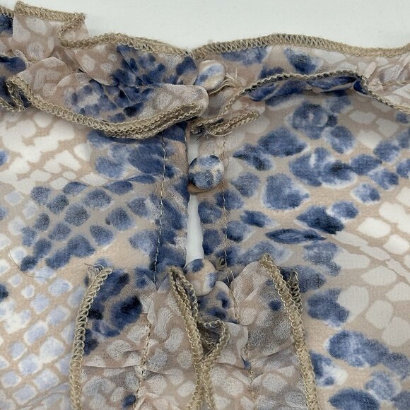 Olivaceous Jules Size Small Snake Print Cut-Out Back Ruffle V-neck Mini Dress - Picture 11 of 12